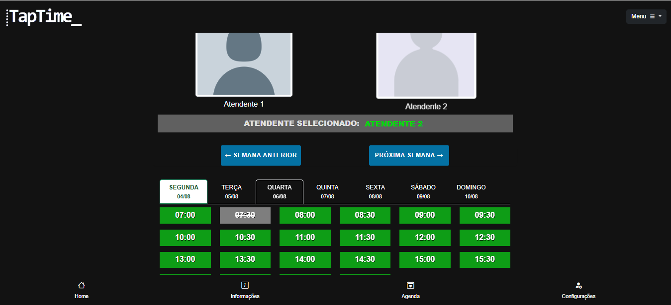 TapTime - Sistema de Agendamentos